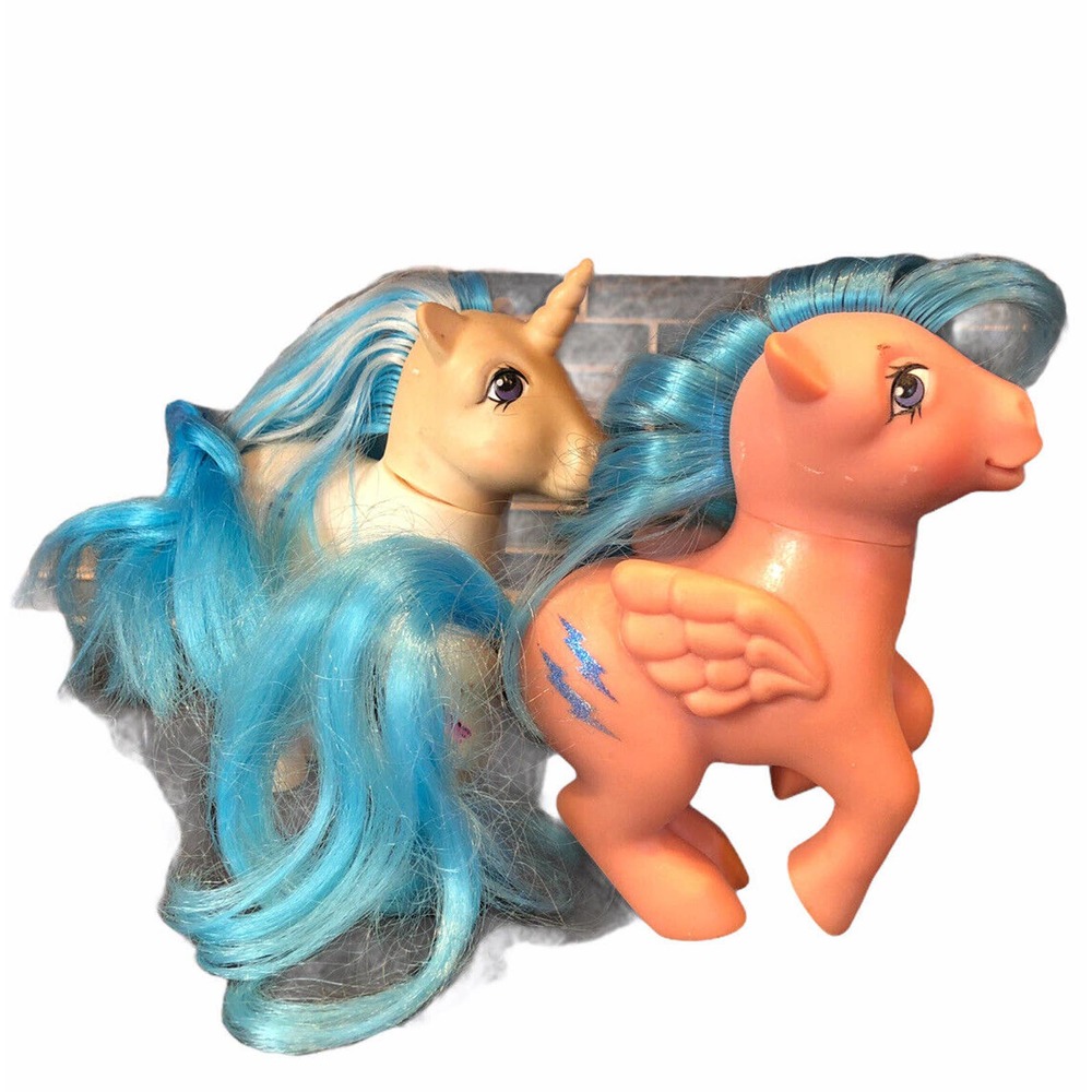 Lot Of 2 Vtg My Little Pony Pegasus Firefly 1983‎ Pink Lightning bolt & Majesty